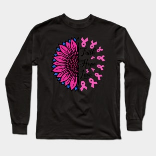 Breast Cancer Sunflower Long Sleeve T-Shirt